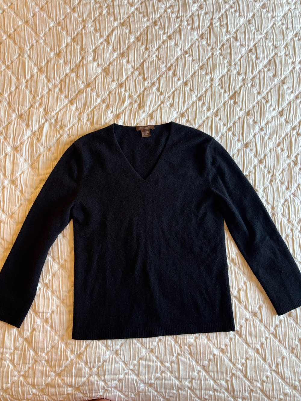 Esperanto 100% Cashmere Black V-neck Sweater Size S
